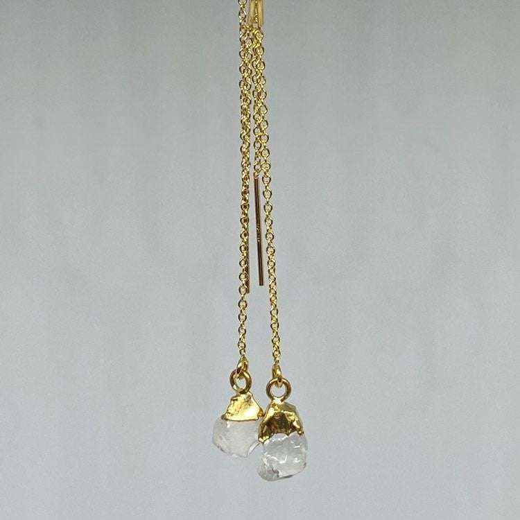 Oorbellen bergkristal — 14/20 gold filled